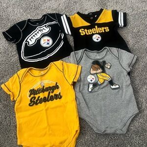 NFL Steelers Kids Bodysuit Set - Black, Yellow, Gray